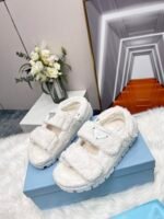 Prada White Terrycloth Sandals 1X737Mh39F0009Fd020 - Image 4