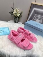 Prada Petal Pink Terrycloth Sandals 1X737Mh39F0442Fd020 - Image 3