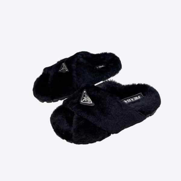 xr:d:DAFPeDf88oI:3009,j:983423092,t:22122609 Prada Petal Black Terrycloth Sippers - Image 1
