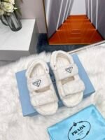 Prada White Terrycloth Sandals 1X737Mh39F0009Fd020 - Image 7