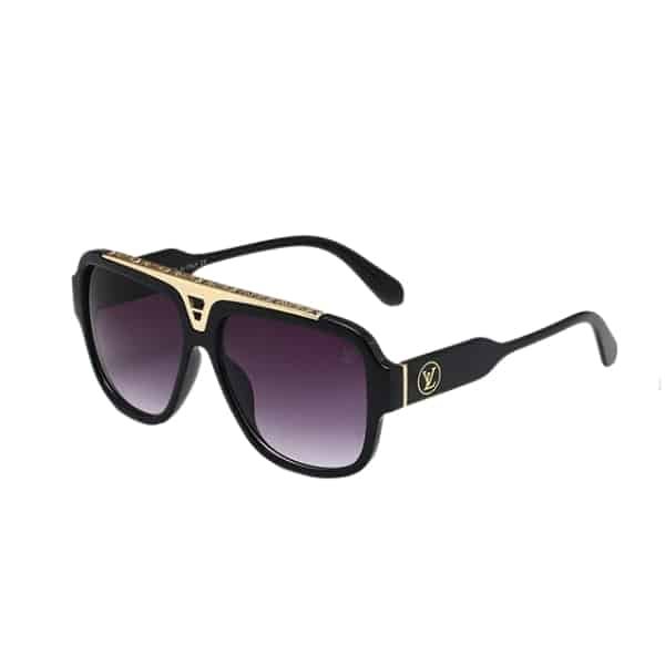 xr:d:DAFPeDf88oI:3216,j:1364884415,t:23010401 Louis Vuitton Black With Gold Metal Sunglasses - Image 1