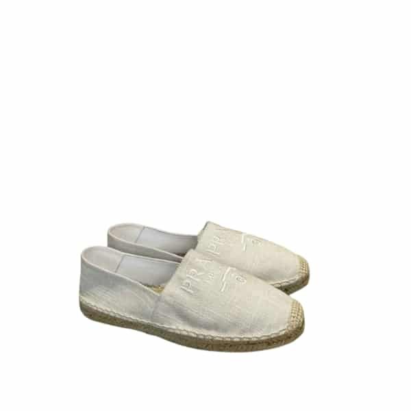 xr:d:DAFlMgfvQtQ:64,j:4568169205684724648,t:23061308 Prada Linen Espadrilles White - Image 1