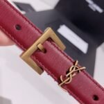 Saint Laurent Adjustable Square Buckle Belt Red And Gold 634437C0X0W6309 - Image 2