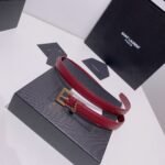 Saint Laurent Adjustable Square Buckle Belt Red And Gold 634437C0X0W6309 - Image 3