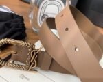 Saint Laurent Monogram Celtic Leather Brown And Gold Belt 0400017970125 - Image 3