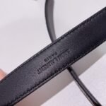 Saint Laurent Croc Embossed Leather Belt Black And Gold 26267332 - Image 7
