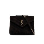 Saint Laurent Loulou Small Flap Bag Suede Black 25Cm