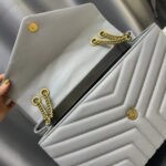 Saint Laurent Loulou Medium Chain Bag In Matelasse Y Leather Gray - Image 4