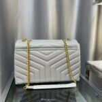 Saint Laurent Loulou Medium Chain Bag In Matelasse Y Leather Gray - Image 5