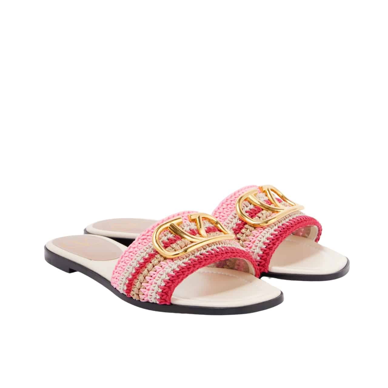 TBB-18 Valentino Vlogo Signature Slide Sandal Pink - Image 1