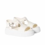 Miumiu Denim Flatform Sandals Ivory 5X402E Csl F0304 F 045