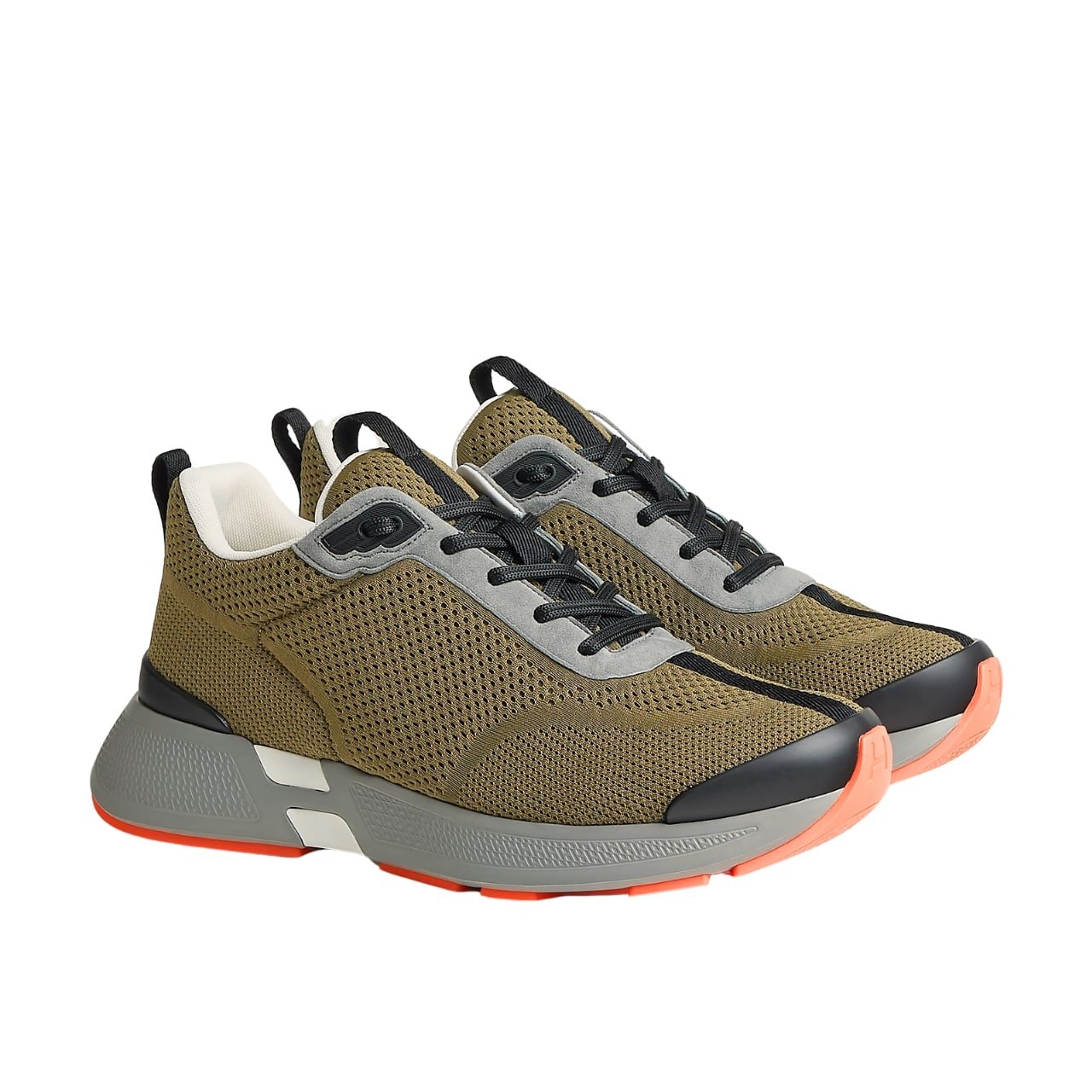 TBB-8-2-1 Hermes Heros Sneaker Khaki Gray H232985Zh1R400 - Image 1