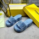 Fendi Sunshine Flatform Slides Light Blue Denim 8R8515Asb5F1Std - Image 6