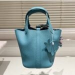 Hermes Picotin Lock 18 Bag Blue With Gold 18Cm - Image 3