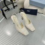 Prada Patent Leather Slingback Pumps Ivory 1I838N 069 F0304 F 085 - Image 5