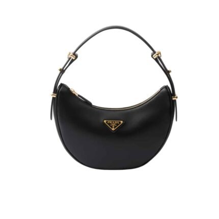 Prada Arqué Leather Shoulder Bag Black 23Cm 1Bc194 Ask F0002 V Ooo