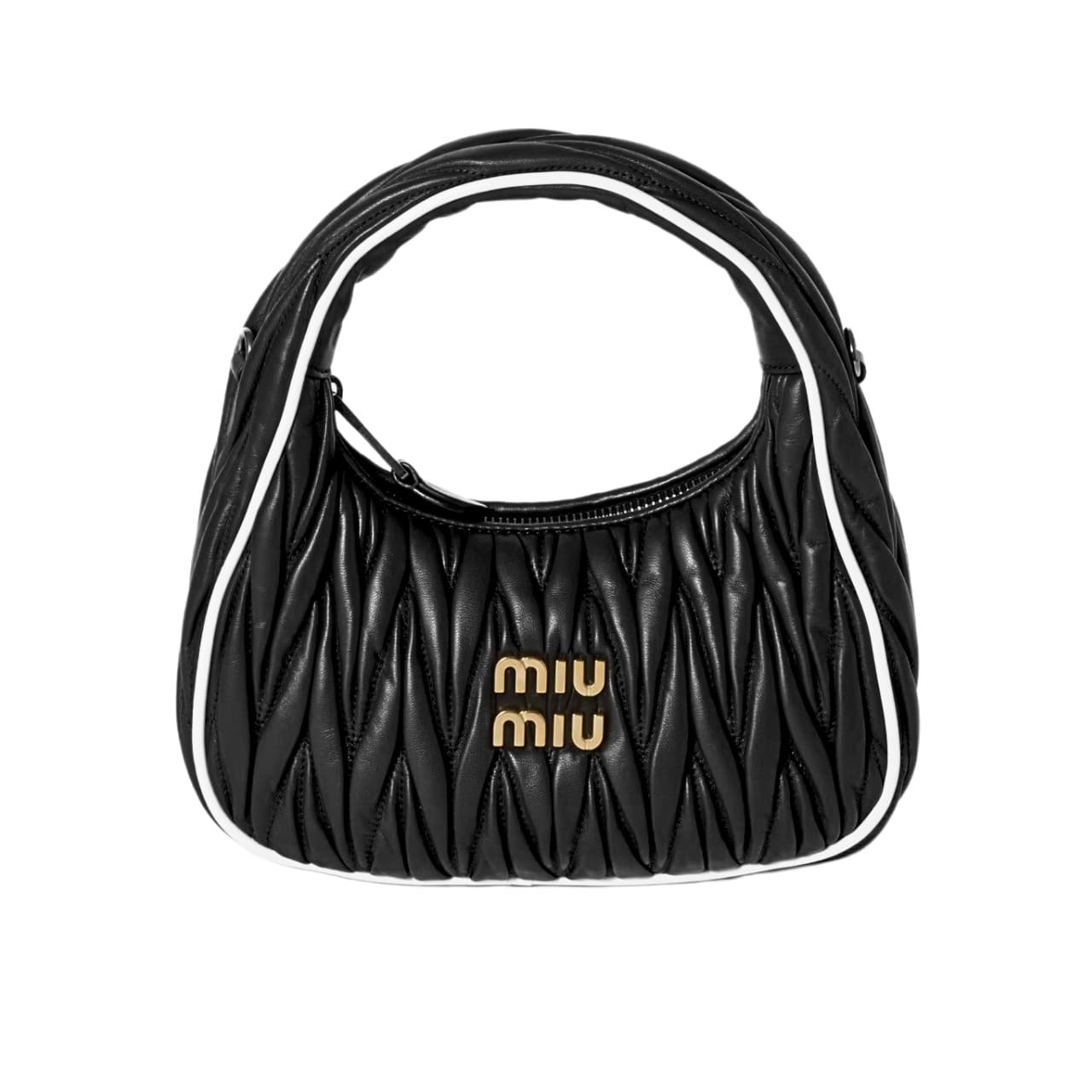 TBNB-1-30-1 Miumiu Wander Matelassé Bag Black And White 20Cm - Image 1