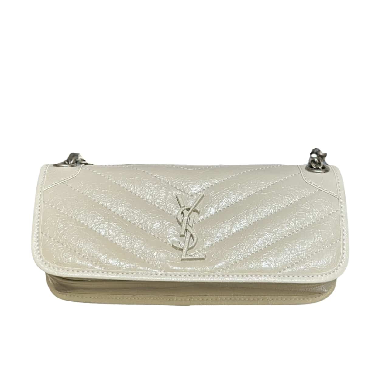 TBNB-1-30 Saint Laurent Mini Matelasse Monogram Niki Bag White 26Cm - Image 1