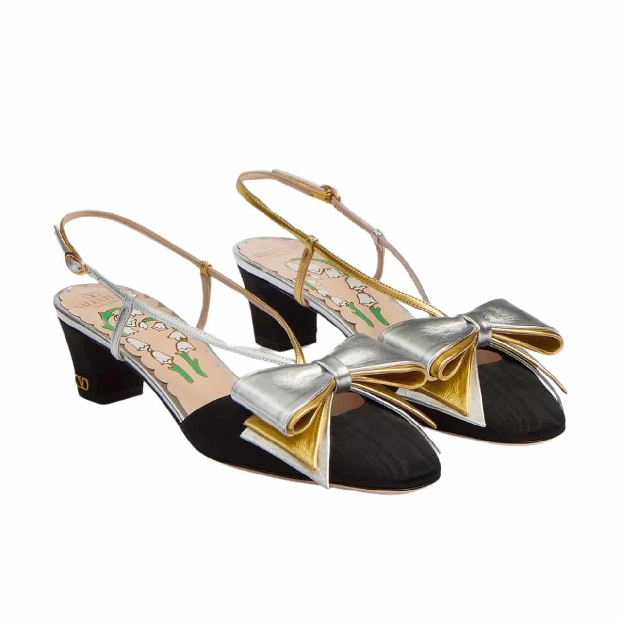 TBNB-1-5-3 Valentino Bowow Slingback Pumps Black 6W2S0Lb6Qlj R1V - Image 1