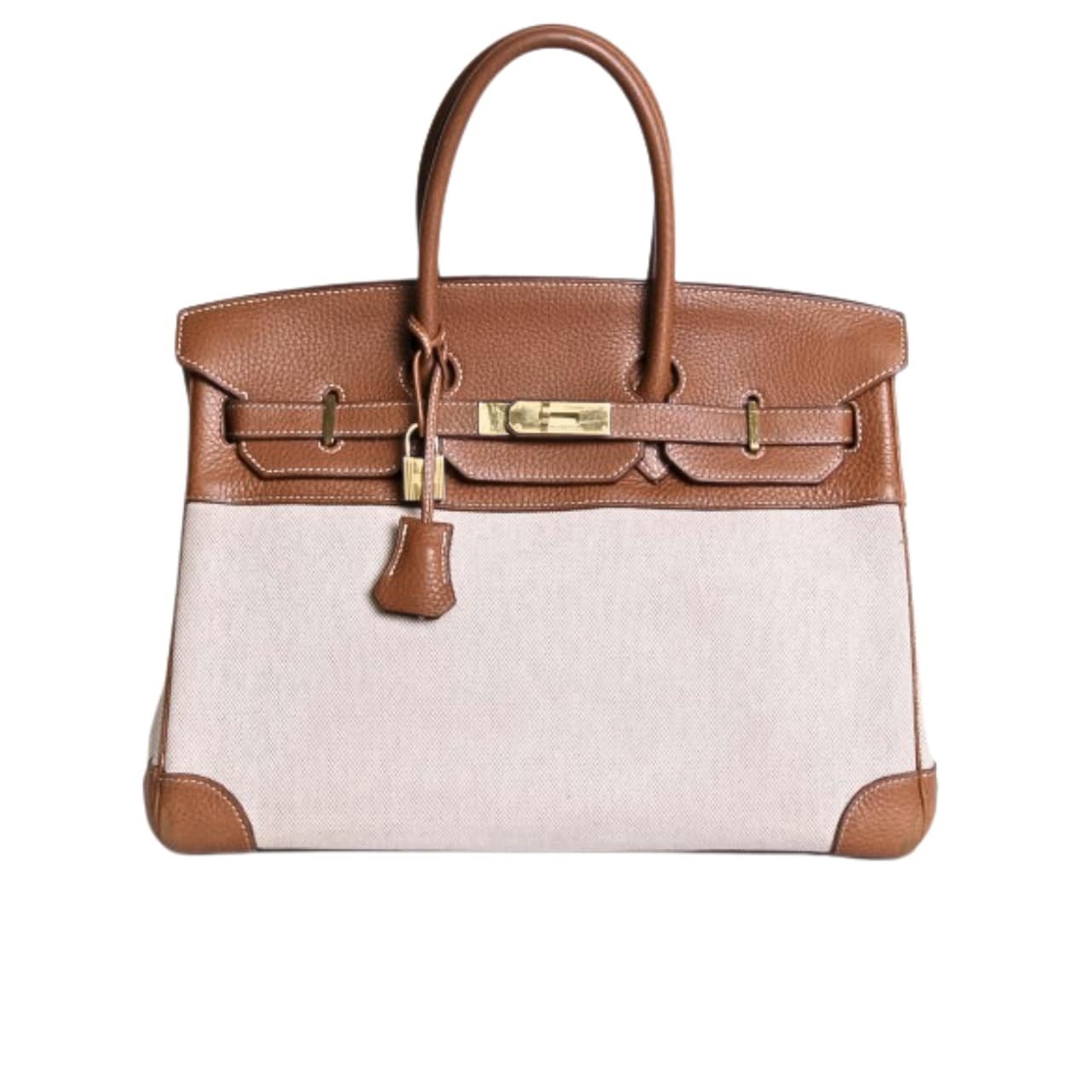 TBNB-1-60 Hermes Birkin 25 Toile H Brown 25Cm - Image 1