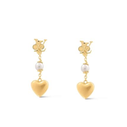 Louis Vuitton Lv Heart Earrings Gold M01011