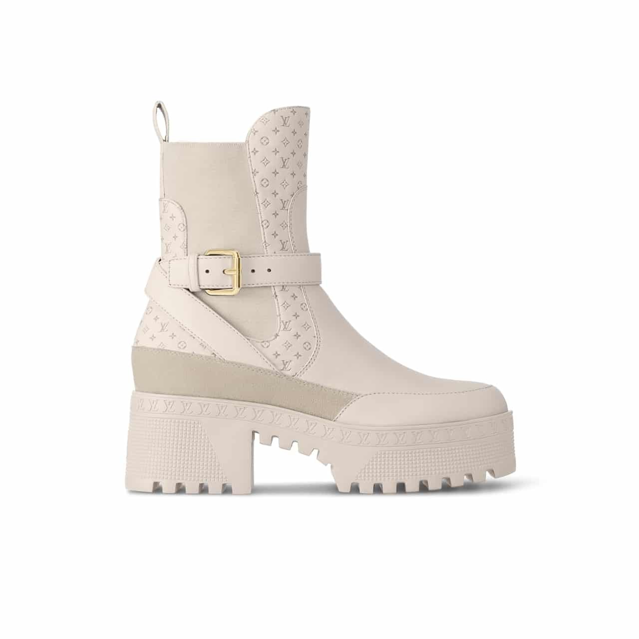 TBNB-2-29 Louis Vuitton Laureate Platform Chelsea Boot Beige 1Acaa1 - Image 1