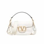 Valentino Garavani Alltime Grainy Calfskin Shoulder Bag White 23Cm 4W2B0N20Imz 098