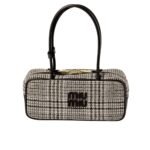 Miu Miu Beau Top Handle Tratan Bag Beige 28Cm