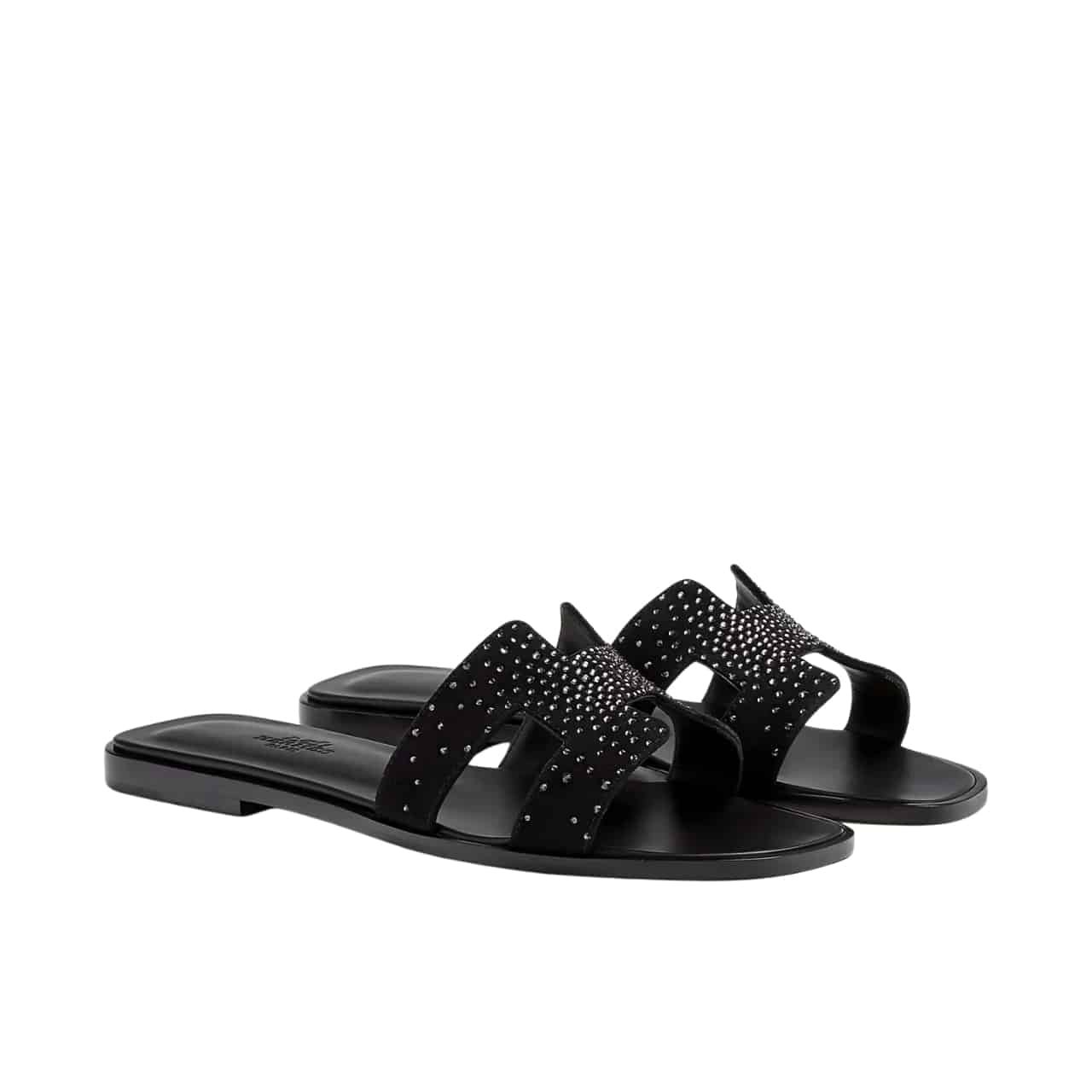 TBNB-22-3 Hermes Oran Sandal Noir H222108Z 02360 - Image 1