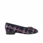 Chanel Ballerina Flat Shoes Tweed In Black