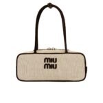 Miumiu Women’s Canvas And Leather Bag Black 27Cm