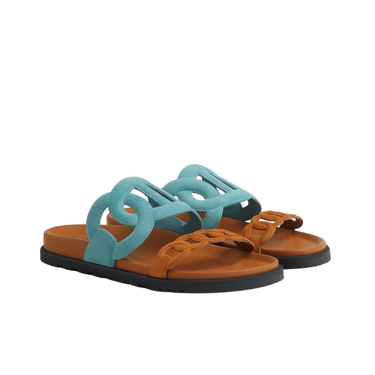 TBNB-4-14 Hermes Extra Sandal Mineral Blue And Natural H222301Z 6H345 - Image 1