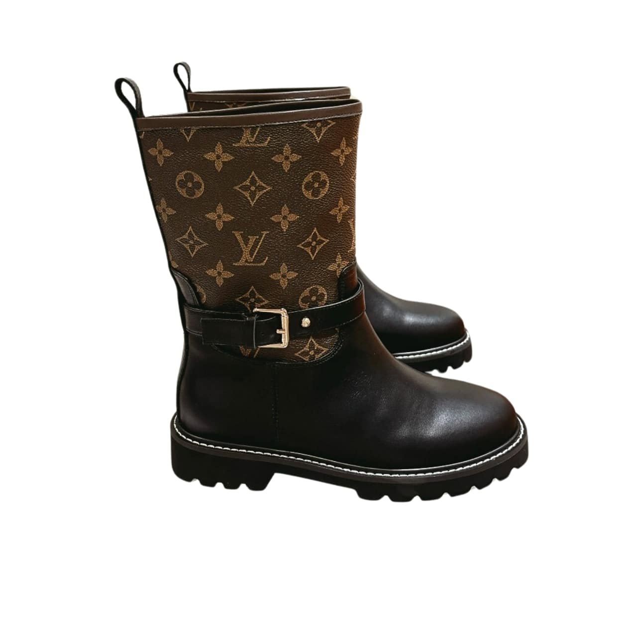 TBNB-45-1 Louis Vuitton Territory Flat Ankle Boot Monogram Brown - Image 1