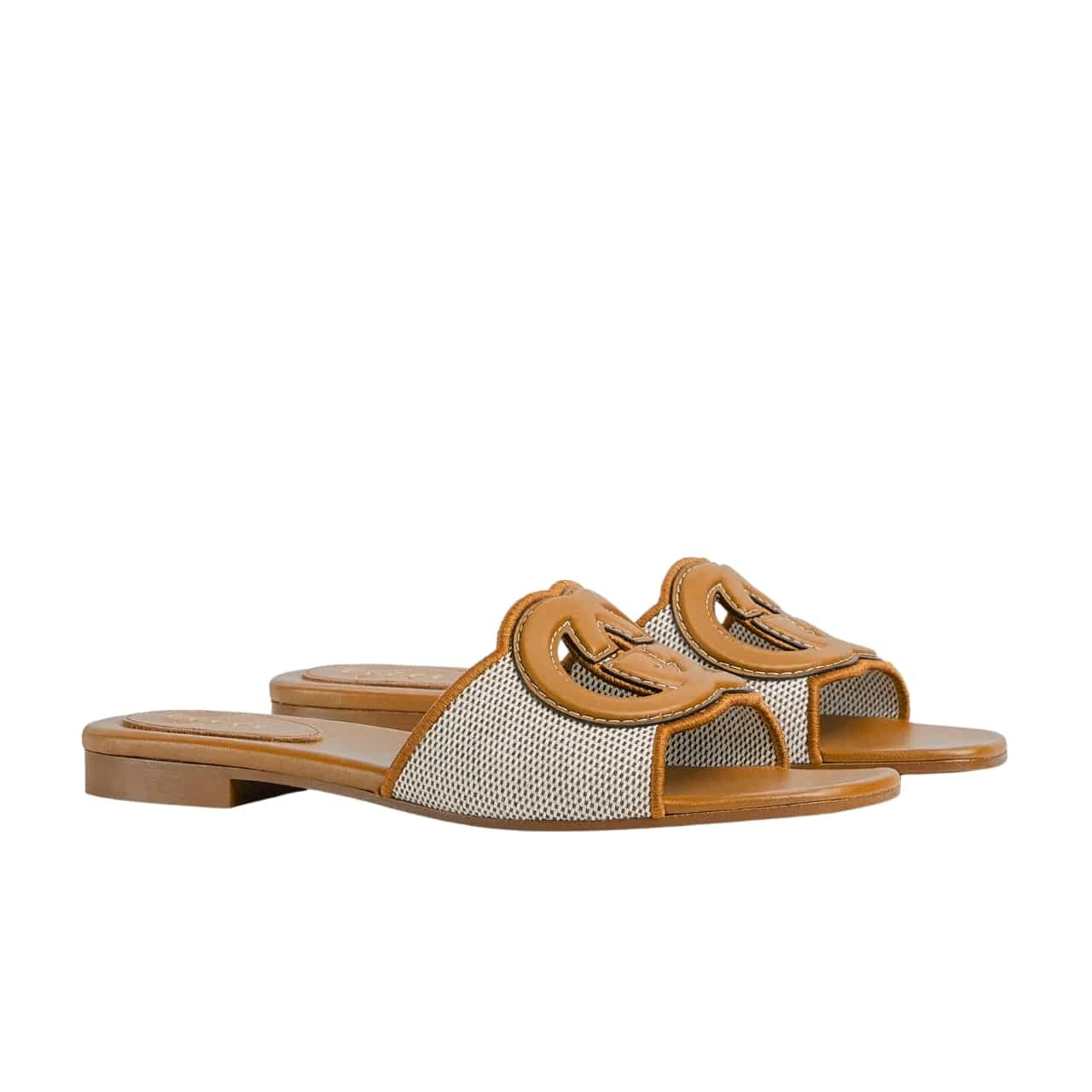 TBNB-49-2 Gucci Women’s Interlocking G Slide Sandal Brown 835723 Faea0 9562 - Image 1
