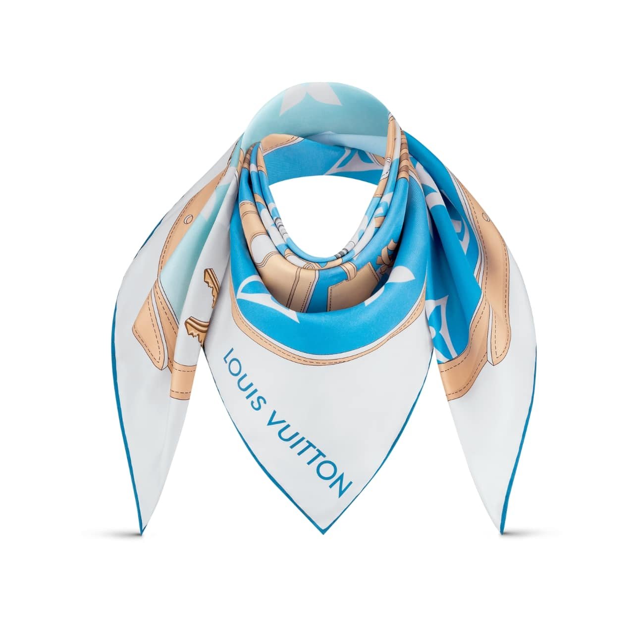 TBNB-64-2 Louis Vuitton Monogram Gradient Square Scarf In Blue 90Cm M76777 - Image 1