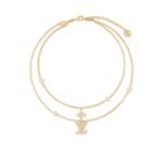 Louis Vuitton Lady Lv Necklace Gold Tone M01845