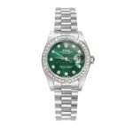 Rolex Lady Datejust 28 Silver Jubilee Diamond Dial In Green 31Mm