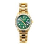 Rolex Lady Datejust Green Dial Yellow Gold 28Mm