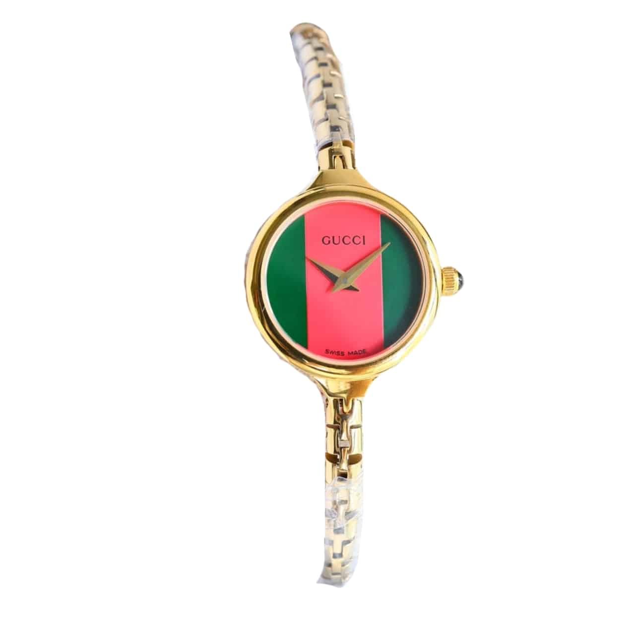 TBNB1-9-1-1 Gucci Ladies Watch Round Case With Slim Dial Gold In Multi Color 22Mm - Image 1