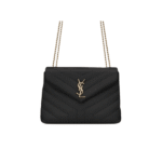 Saint Laurent Loulou Small Chain Bag In Matelassé Y Black Gold 23Cm 494699Dv7271000