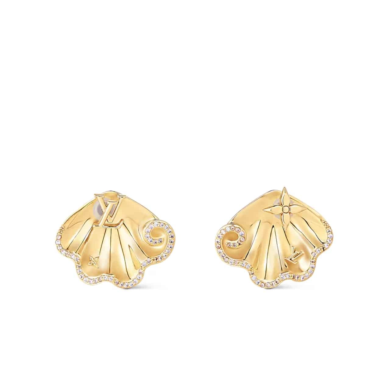 Thumbnail-1-2-9 Louis Vuitton Lv Aquatic Earrings Gold M01632 - Image 1