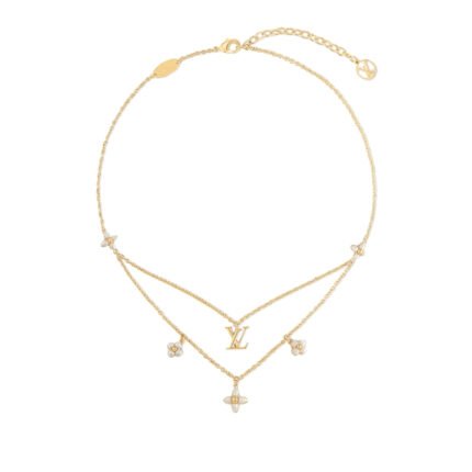 Louis Vuitton Lv Floragram Necklace Gold M00981