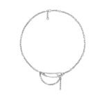 Hermes Chaine Dancre Punk Necklace Silver