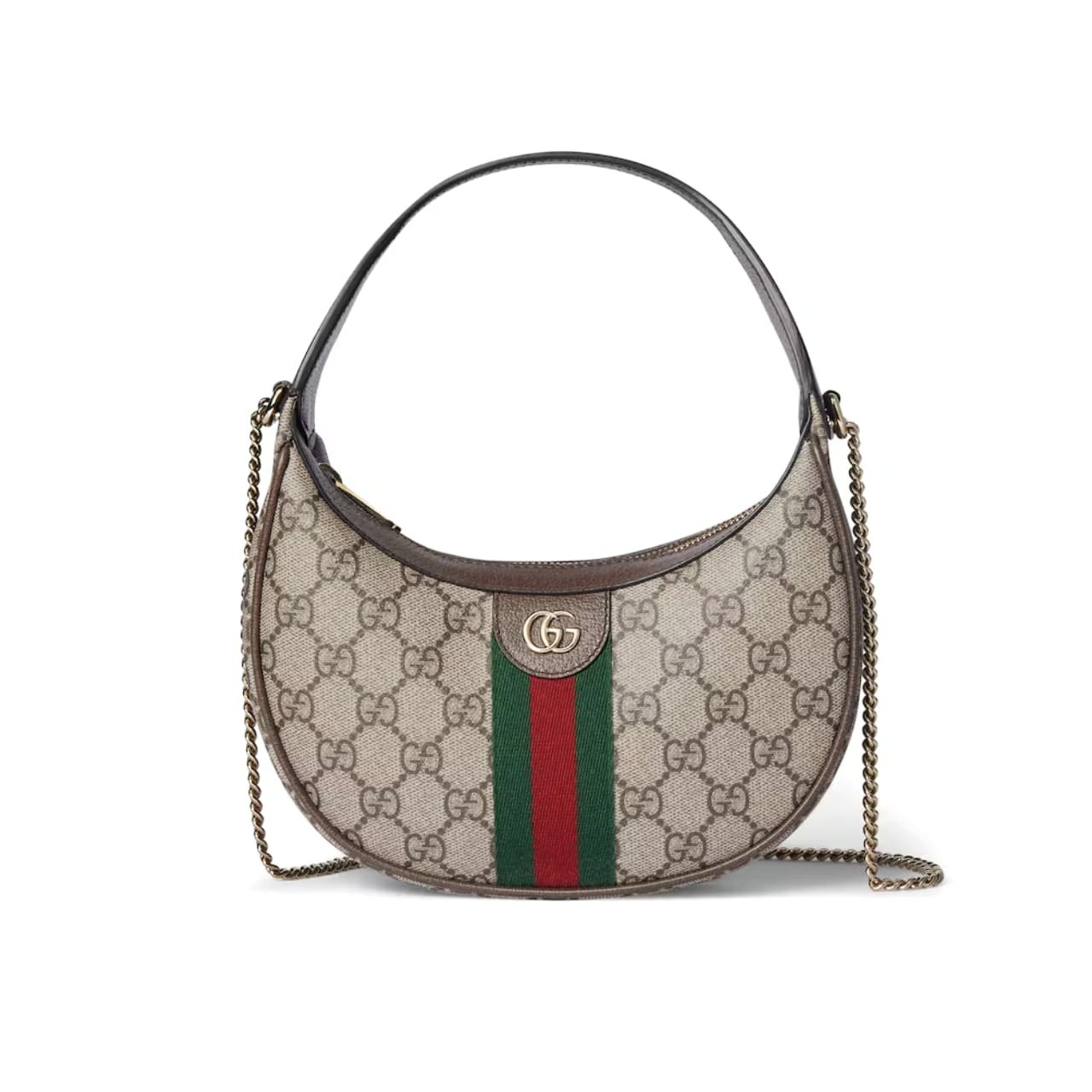 Thumbnail-12-3-4 Gucci Ophidia Small Shoulder Bag Beige And Dark Brown Gg Fabric 22Cm 838463 Fae0P 9746 - Image 1