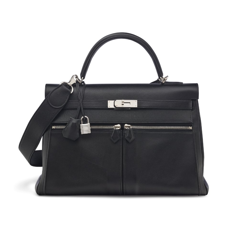 Thumbnail-14-4-1 Hermes Swift Kelly Lakis 35 Black 25Cm - Image 1