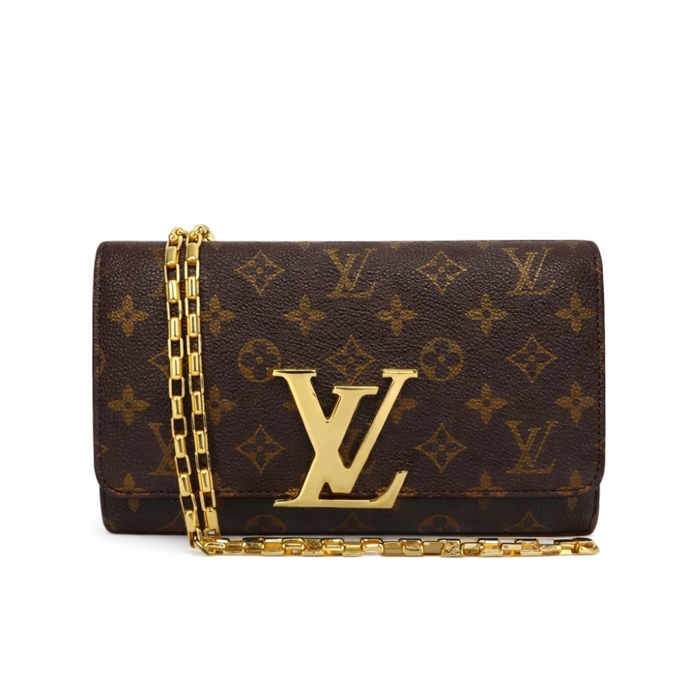 Thumbnail-15-5 Louis Vuitton Pochette Louise Chain Monogram Canvas Brown 23Cm - Image 1