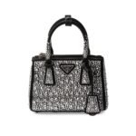 Prada Galleria Satin Mini Bag With Crystals Metal 23Cm 1Ba906 2Awl F063R V Eoy