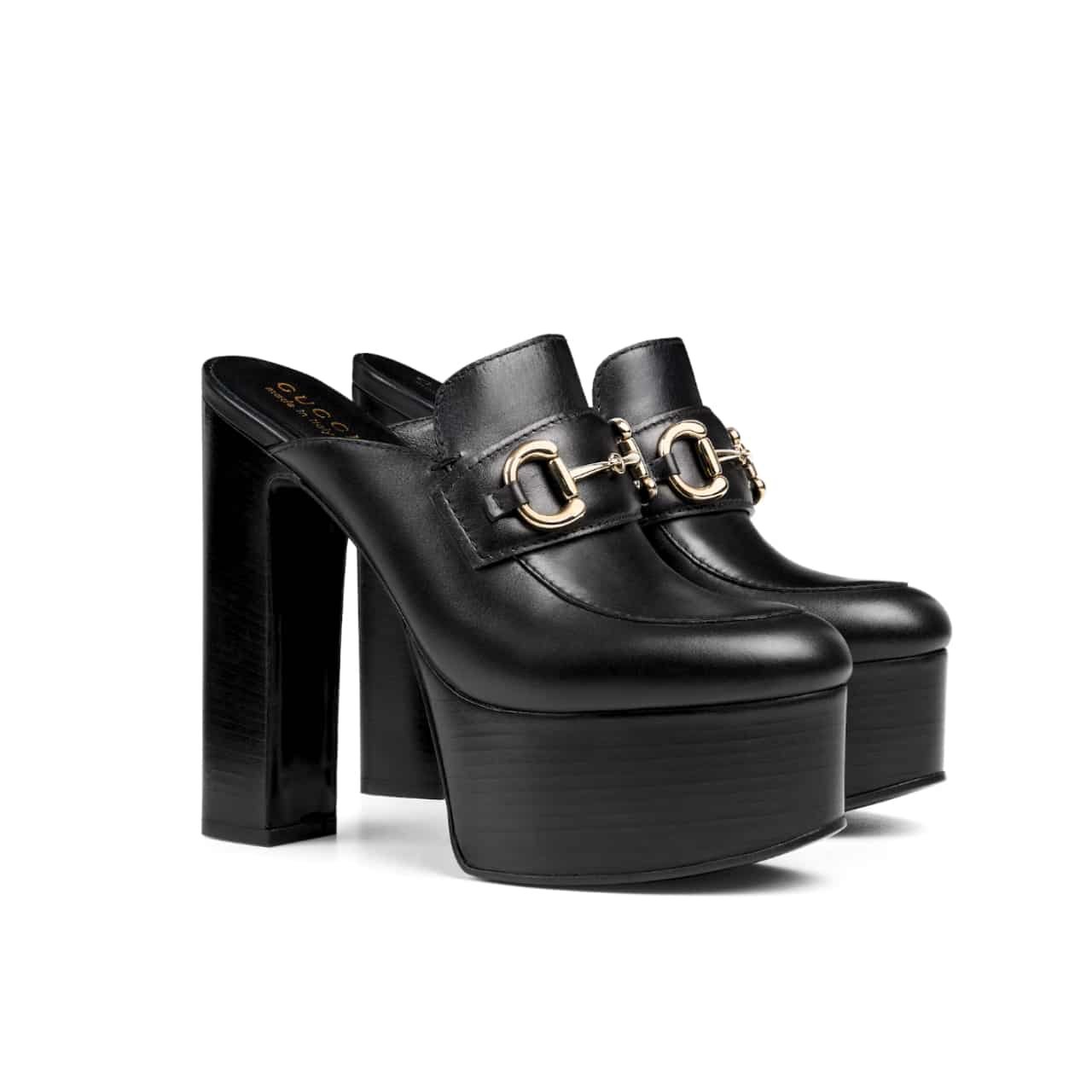 Thumbnail-18-5 Gucci Women Platform Mule With Horsebit Black Leather 835315 Aadcw 1000 - Image 1
