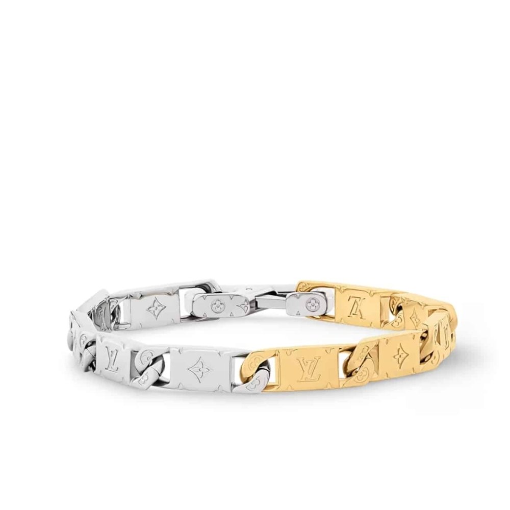 Thumbnail-2-9 Louis Vuitton Monogram Tied Up Bracelet Gold And Silver M1306L - Image 1