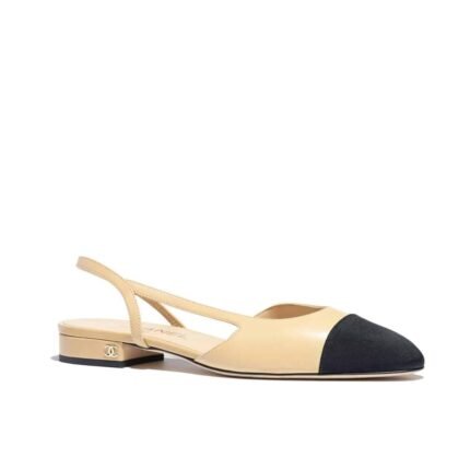 Chanel Slingback Beige Black G31319 Y50006 C8378